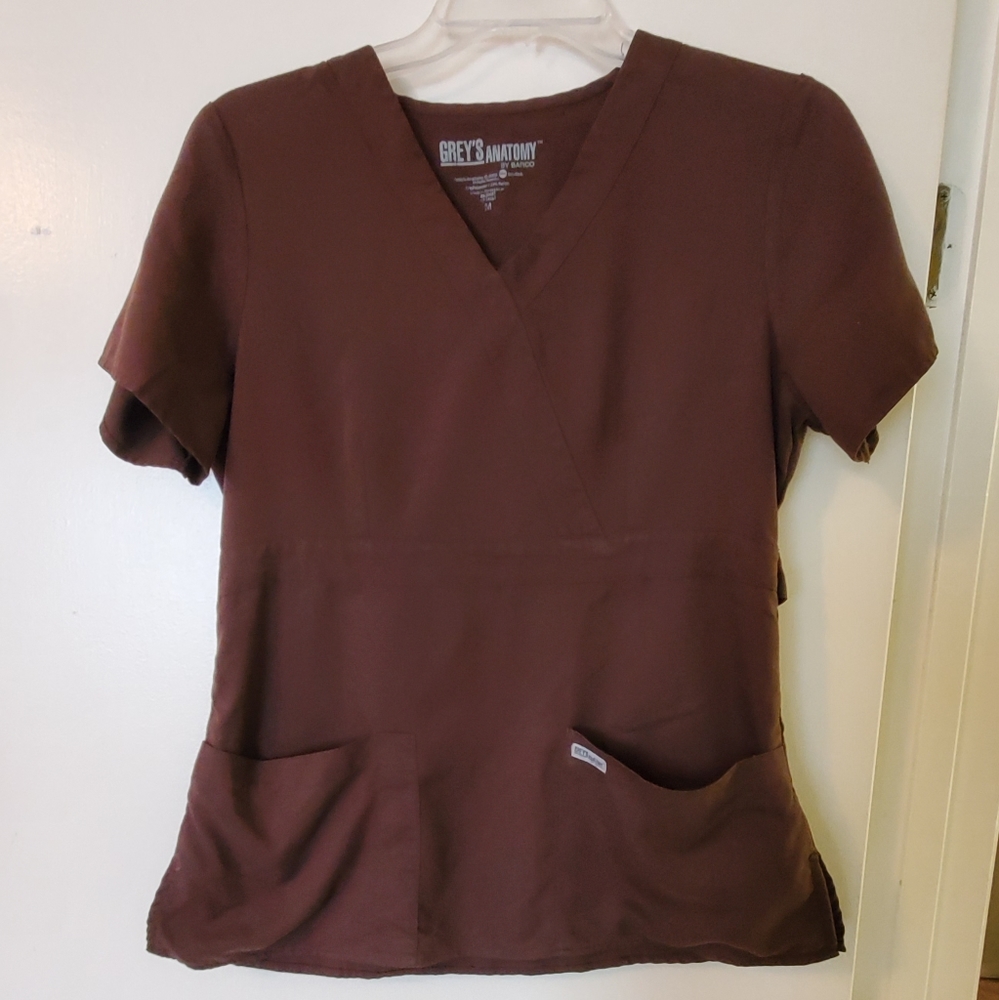 Grey's Anatomy Scrub Top Mock Wrap Medium